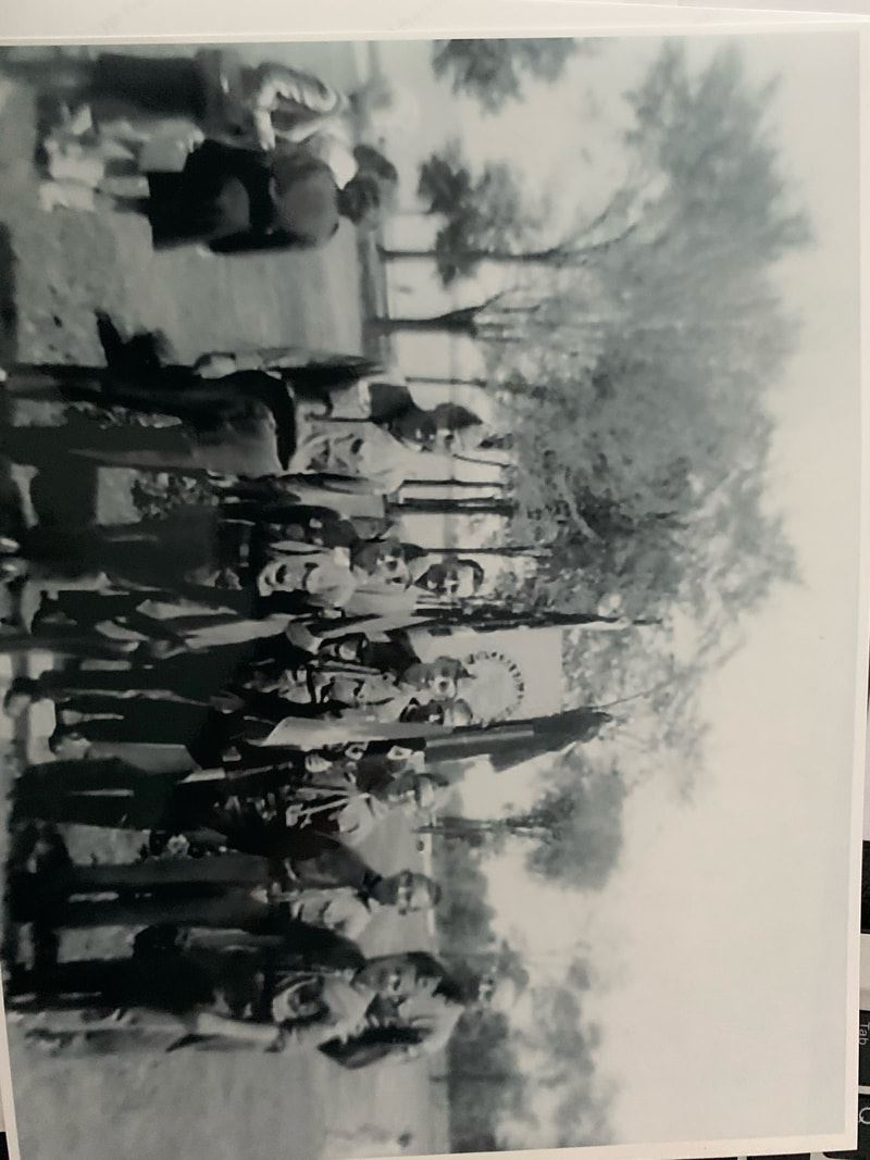 Black and white photo of group of Scouts